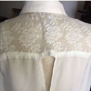 Open back chiffon blouse long sleeve M